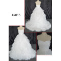 Ivory Strapless Wedding Dress Ball Gown with Pleats Ruche Dress